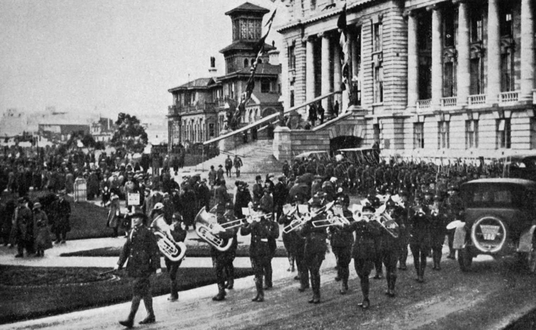 Opening of the 21st Parliament of New Zealand: Wellington College cadets form a guard of honour. ...