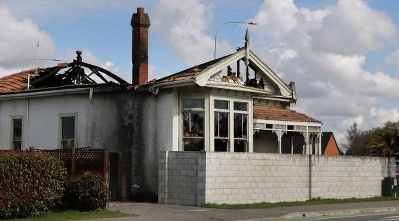 The Southbrook house was gutted by fire in September last year. Photo: John Cosgrove