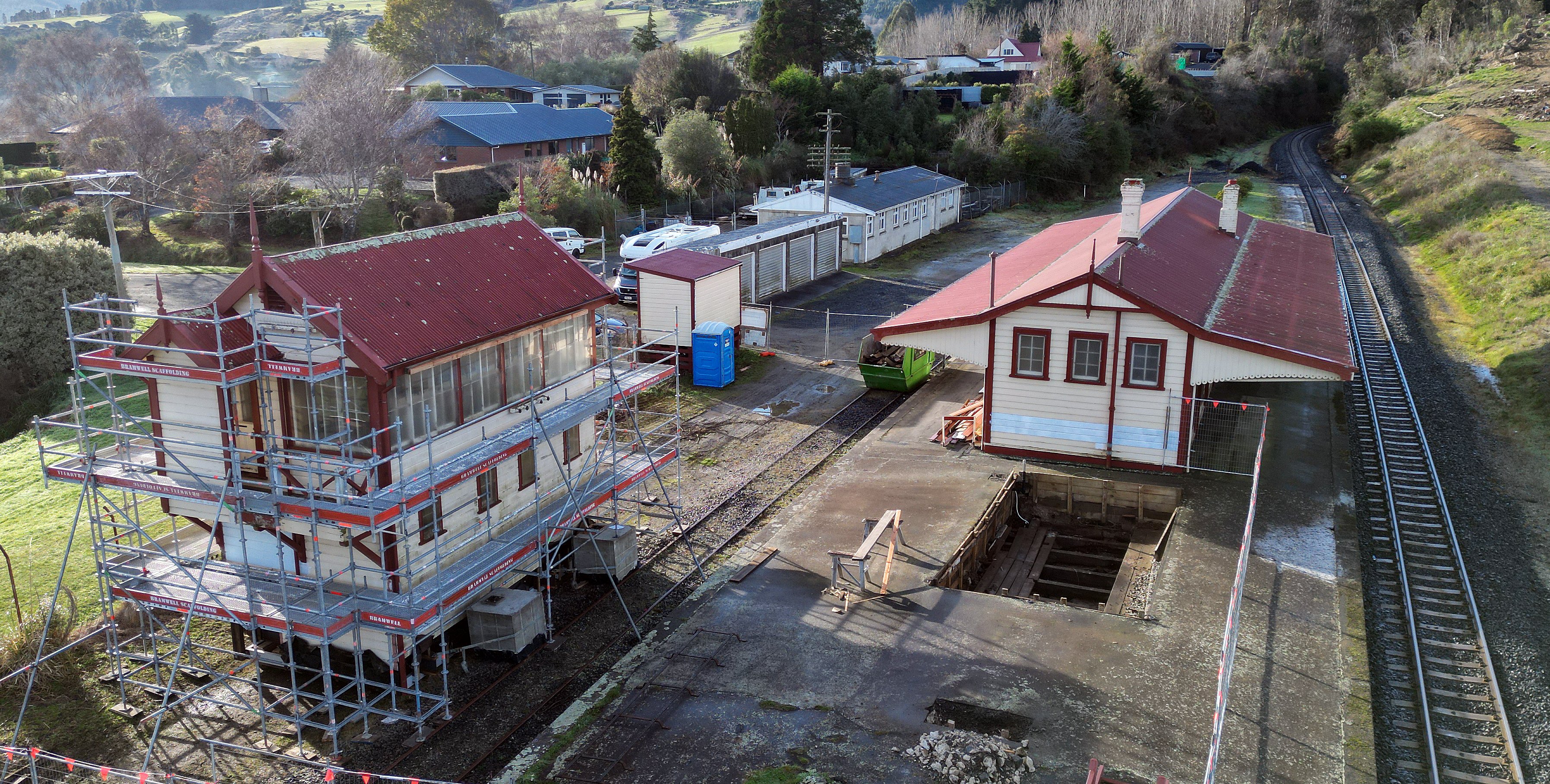 The signal box at the historic Wingatui Railway Station will return to its usual spot after work...