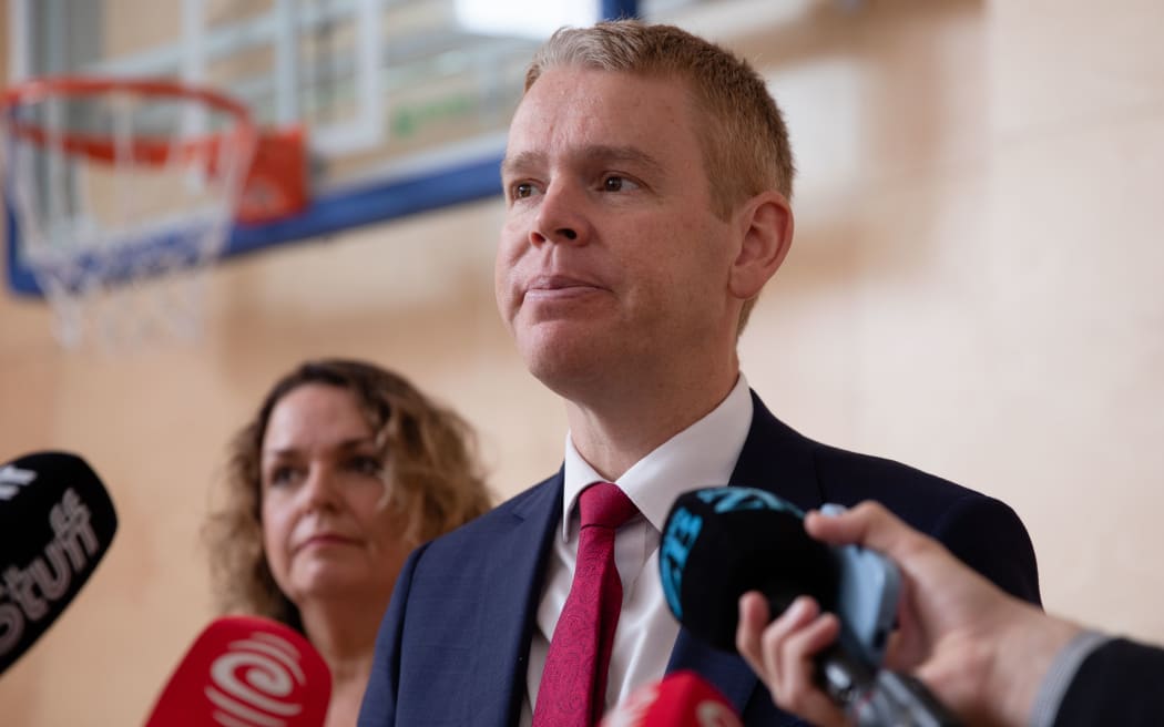 Prime Minister Chris Hipkins and Minister of Education Jan Tinetti. Photo: RNZ 