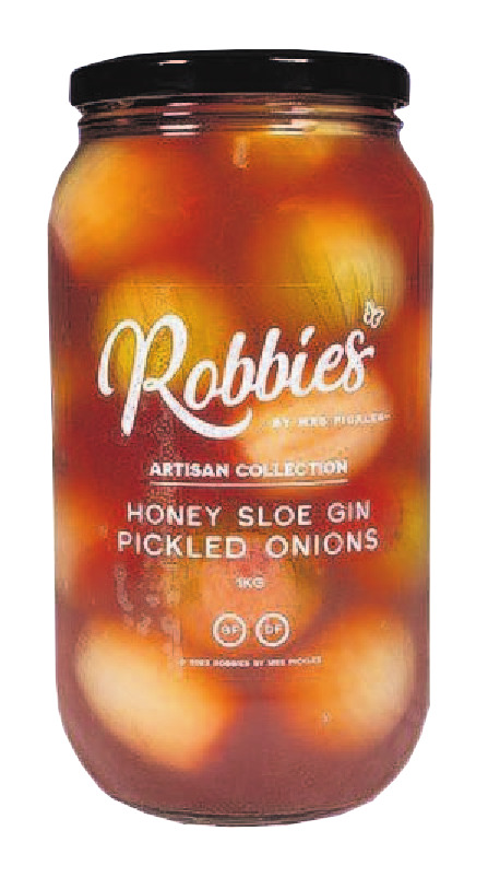 Robbies by Mrs Pickles' honey sloe gin pickled onions is a finalist in the artisan award. 