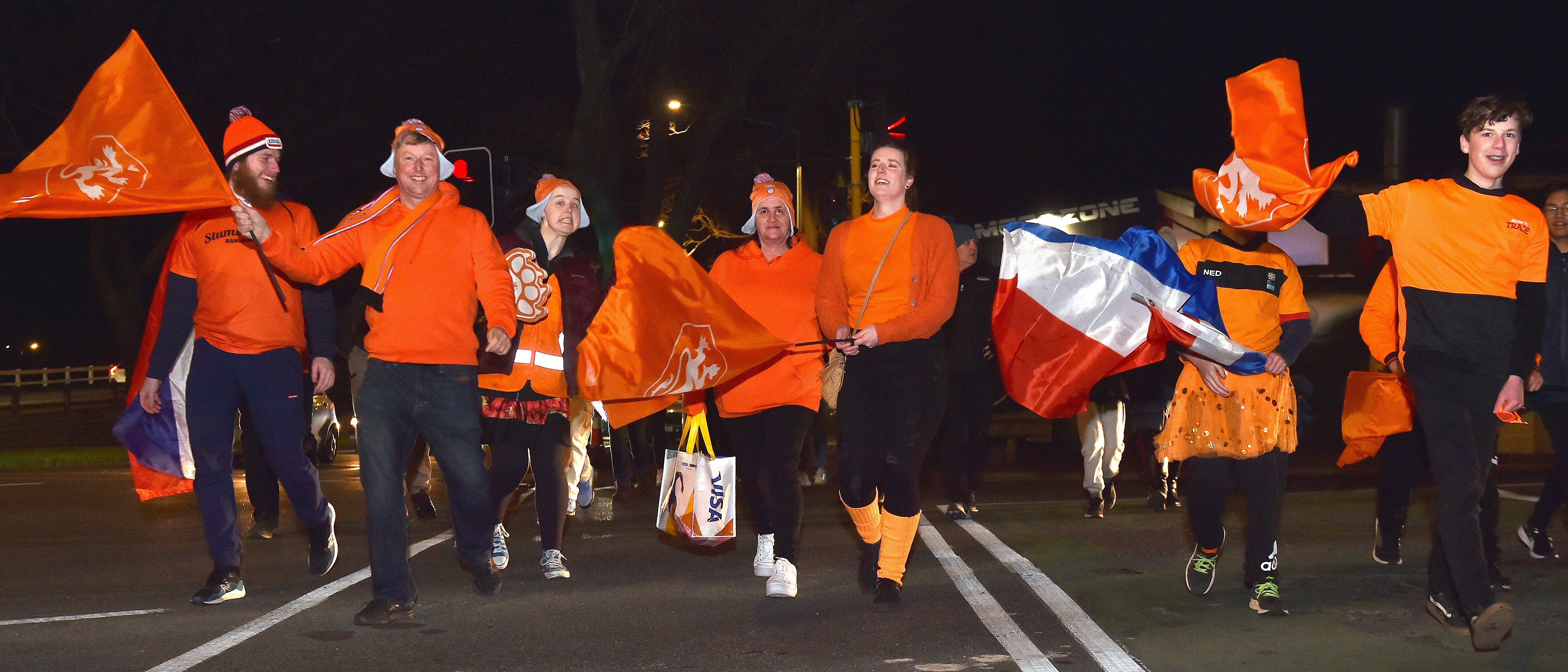 Dutch fans head to Dunedin Stadium for the Fifa Women’s World Cup game against Vietnam. PHOTO:...