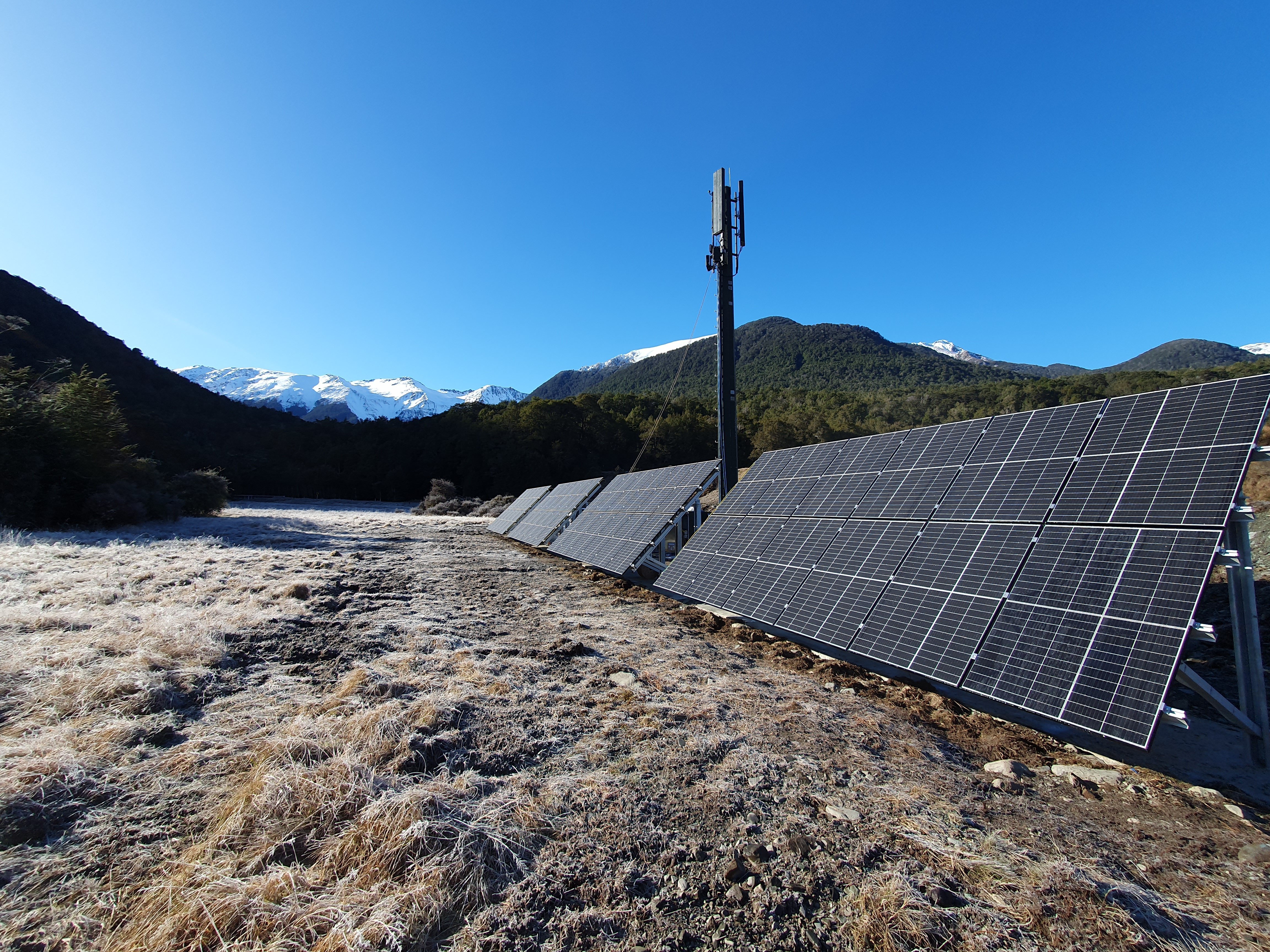 A cell tower has been installed at Mirror Lake in Fiordland. PHOTO: JOHN CANSDALE