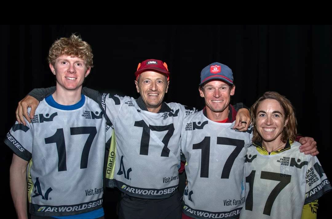 Team Bend Racing, posing for a photo before starting the Nordic Islands Adventure Race in the...