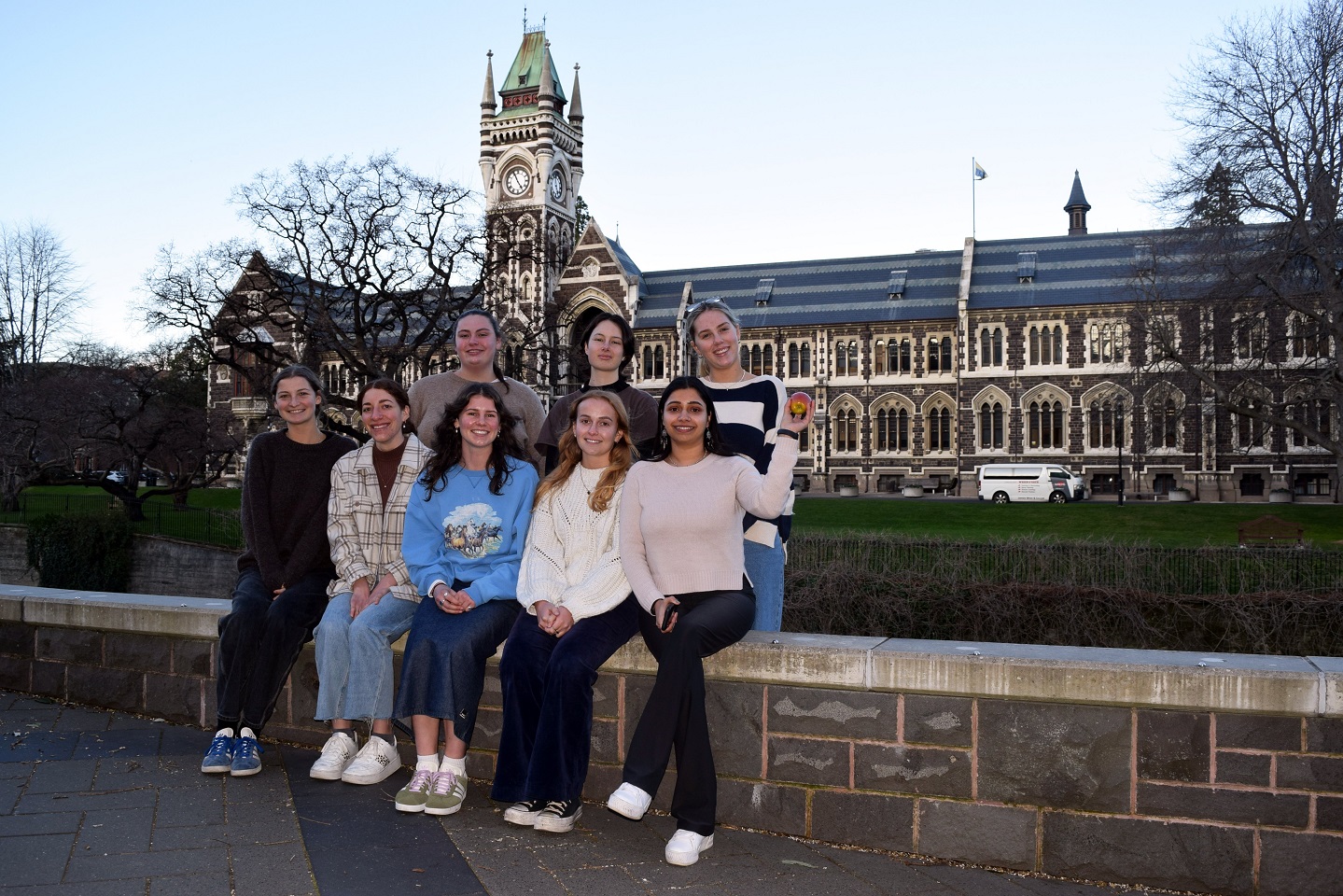 (Back from left) second-year agriculture representative Georgie Burdon, of Lake Hāwea, secretary...