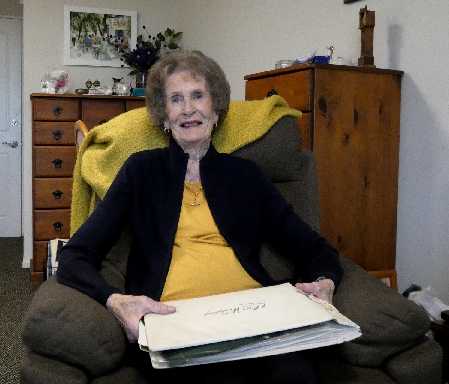 Taking a trip down memory lane is Marjorie Jarvis, 91. Photo: Simon Henderson