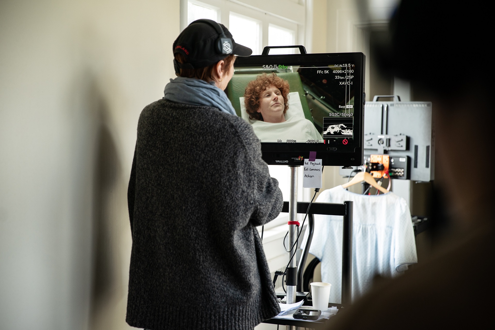 Producer and director Rebecca Tansley immersed in filming The Strangest of Angels. Photo: supplied