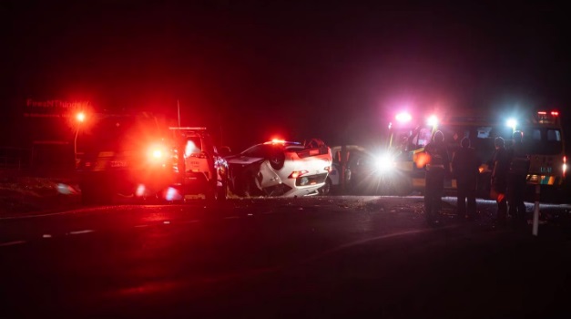 Emergency services at the crash scene. Photo: NZ Herald