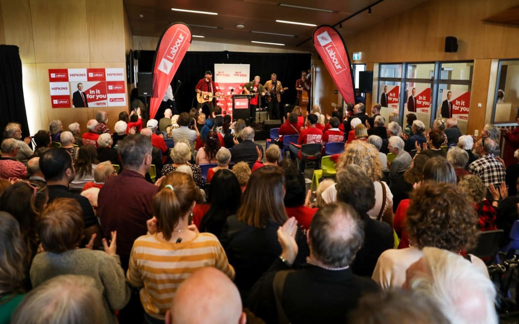 The rally in New Brighton. Photo: RNZ/Nathan McKinnon