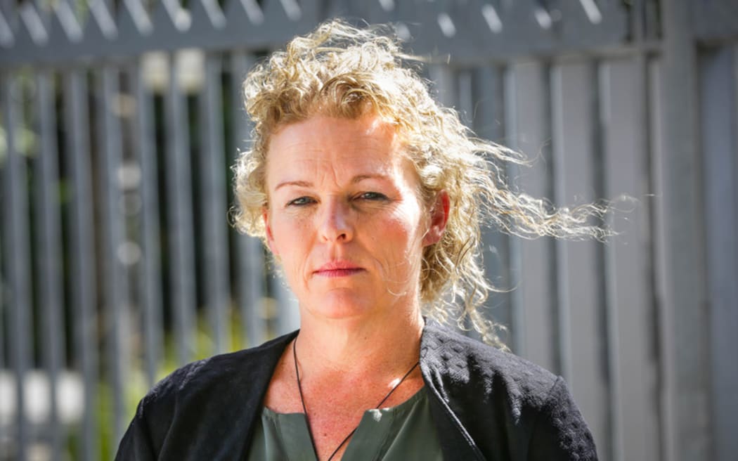 Filipa Payne outside the Australian High Commission in Wellington. Photo: RNZ/Cole Eastham-Farrelly