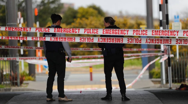 Police at the scene in Albany on Monday afternoon. Photo: NZ Herald