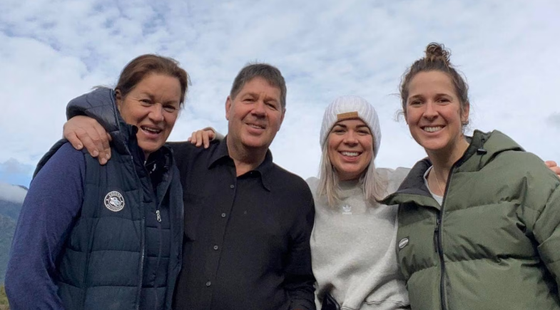 Tim Gibb with wife Vanessa and daughters Sarah and Olivia. Photo: supplied