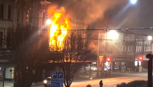 A historic building in Invercargill's Pall Mall Arcade was gutted by fire overnight. Photo:...