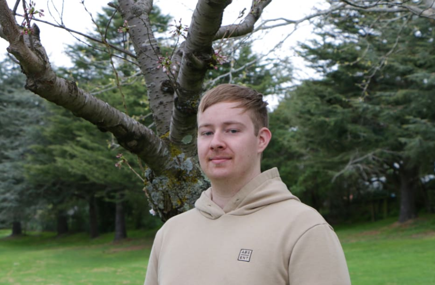 Jack Robinson on the grounds of Princess Margaret Hospital in Christchurch. Photo: RNZ