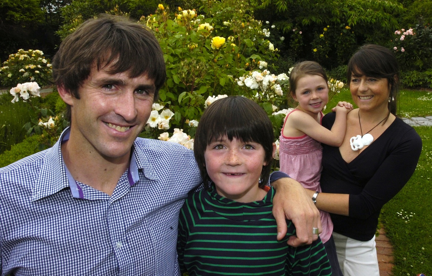 John Leslie with son Jack, daughter Amaya and wife Carmel in 2007. Photo: ODT archives