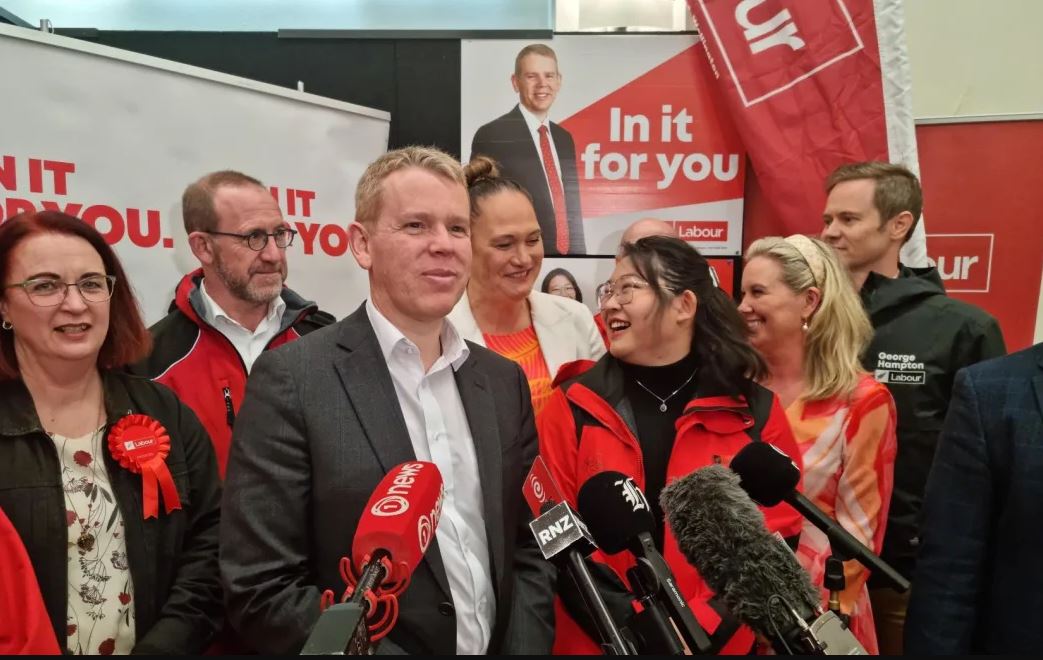 Chris Hipkins in Mount Eden Saturday. Photo: RNZ/Giles Dexter