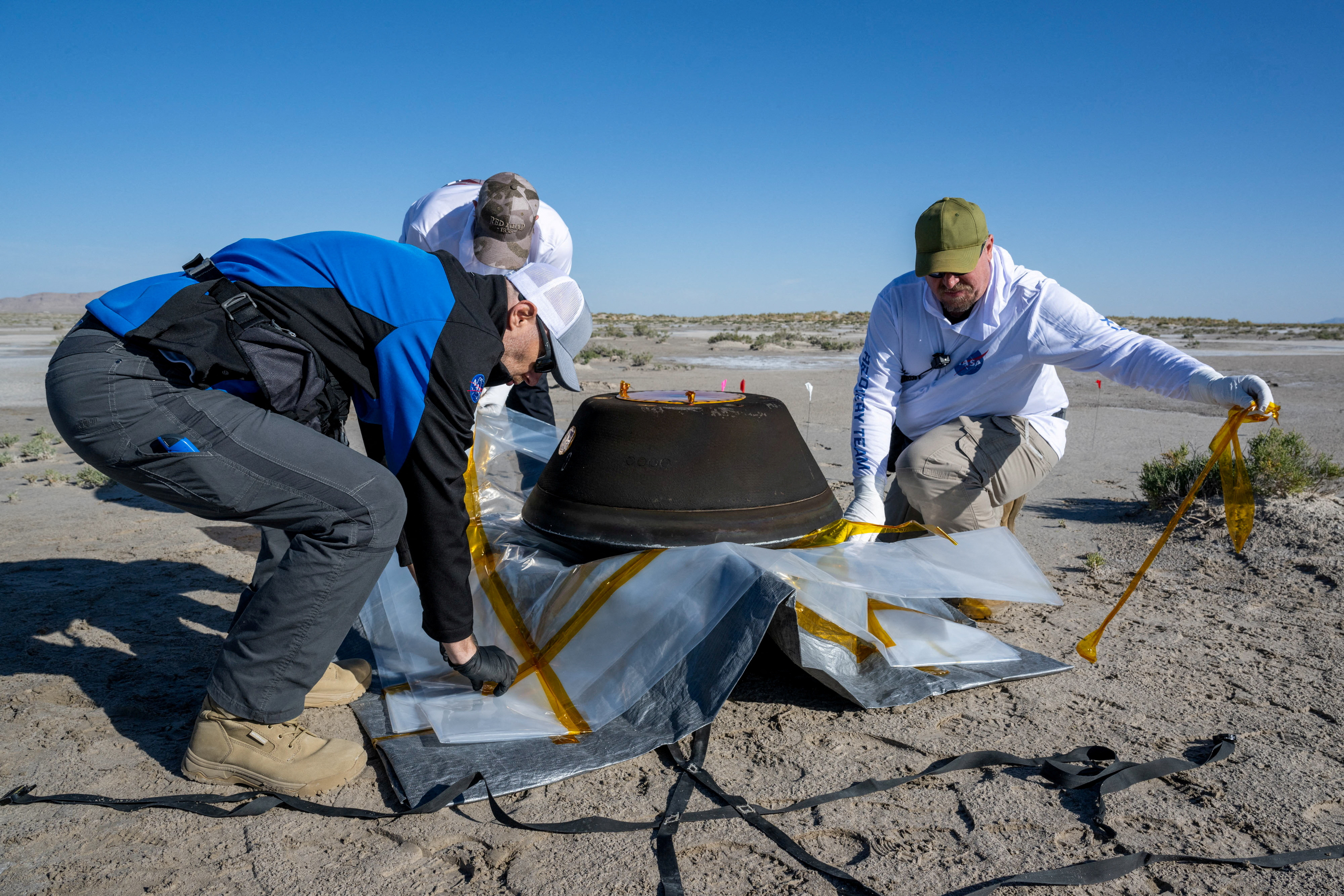 The return capsule containing a sample collected from the asteroid touched in a Utah desert last...