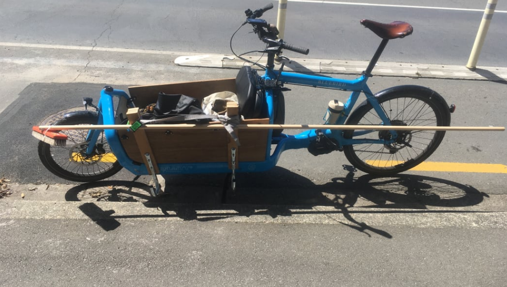 Marcus McShane has been using a broken broom mounted with some spare bamboo to sweep ahead of his...