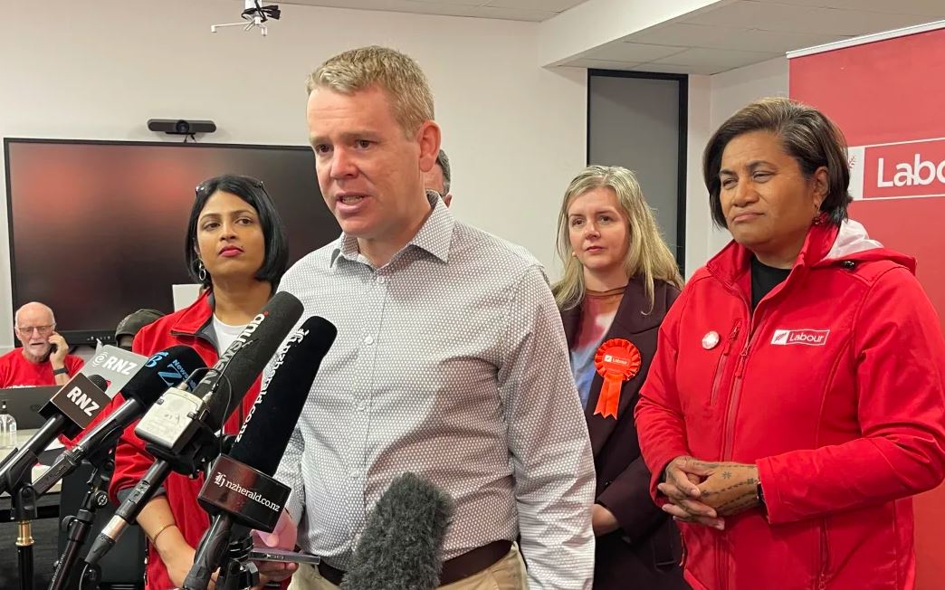 Prime Minister Chris Hipkins makes a statement about the attacks in Israel. Photo: RNZ/Katie...