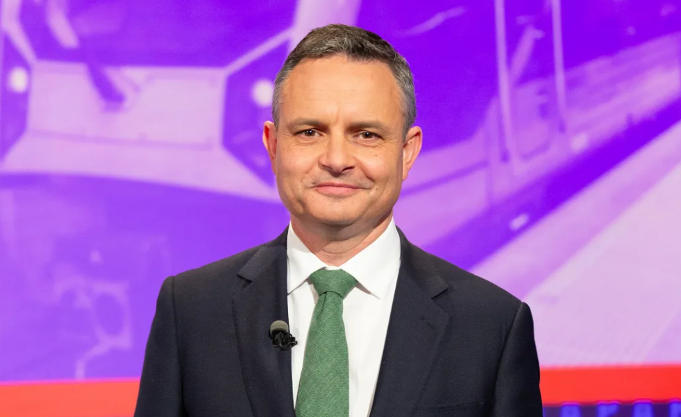 James Shaw is expecting a happy night for the Greens on Saturday. Photo: TVNZ