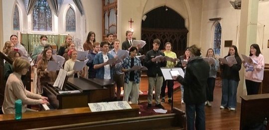 The Southern Youth Choir rehearses, with Rosie McAllister conducting and Sharon McLennan...