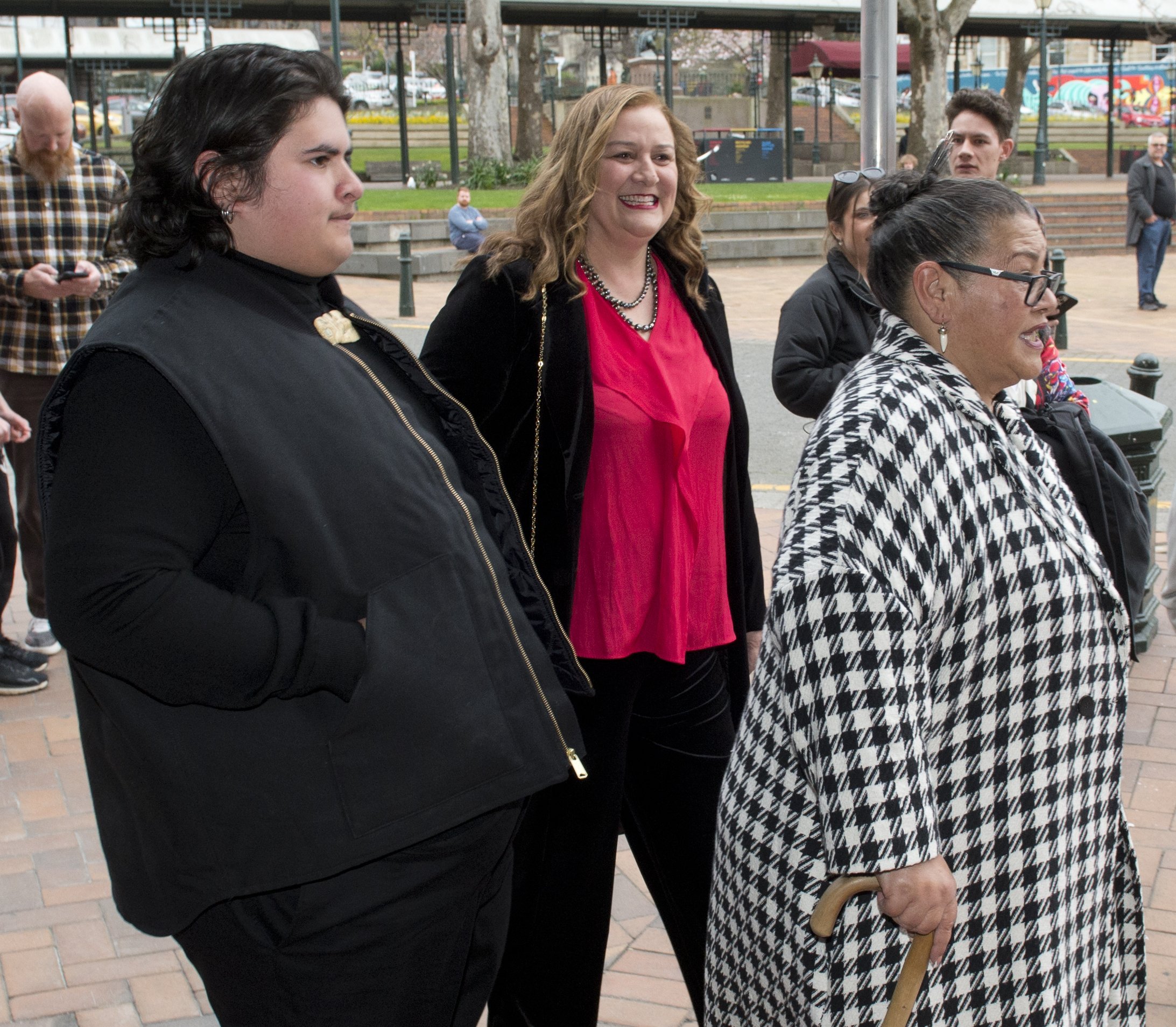 'Uproar' star, Julian Dennison, and his mother Mabelle (right) arrive with producer Sandra...