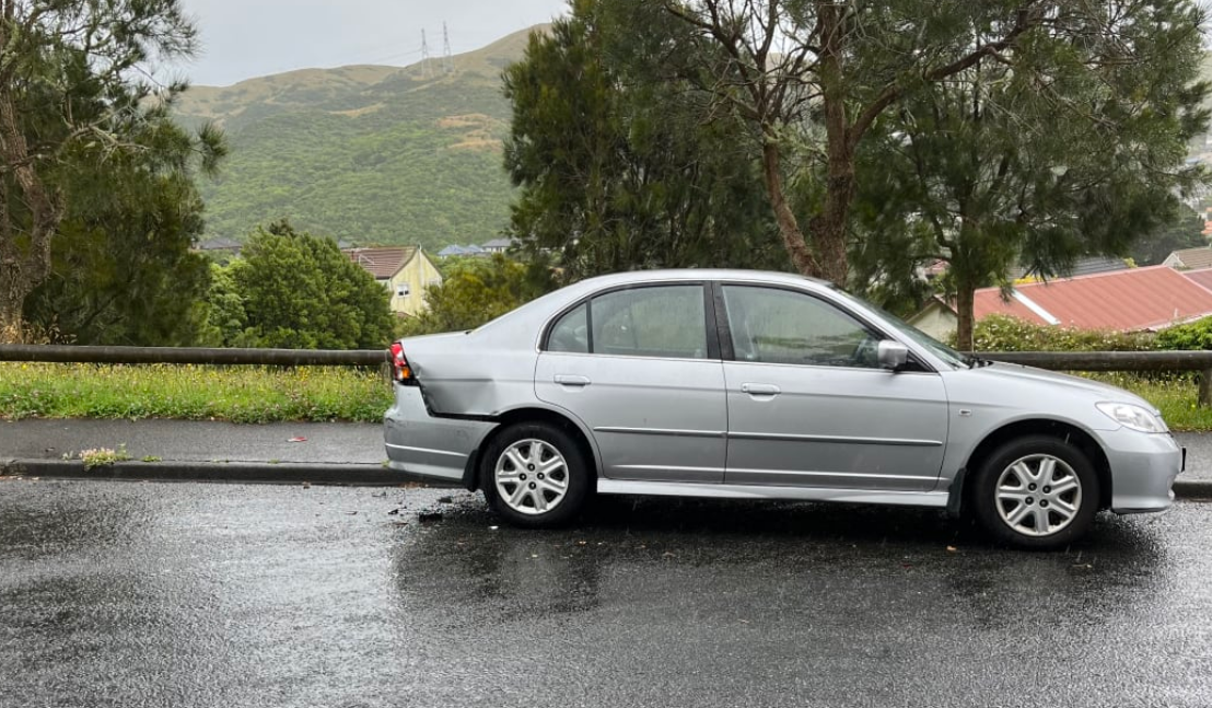 The car, which had been her grandmother's, was written off. Photo: Supplied / Laura Nalder