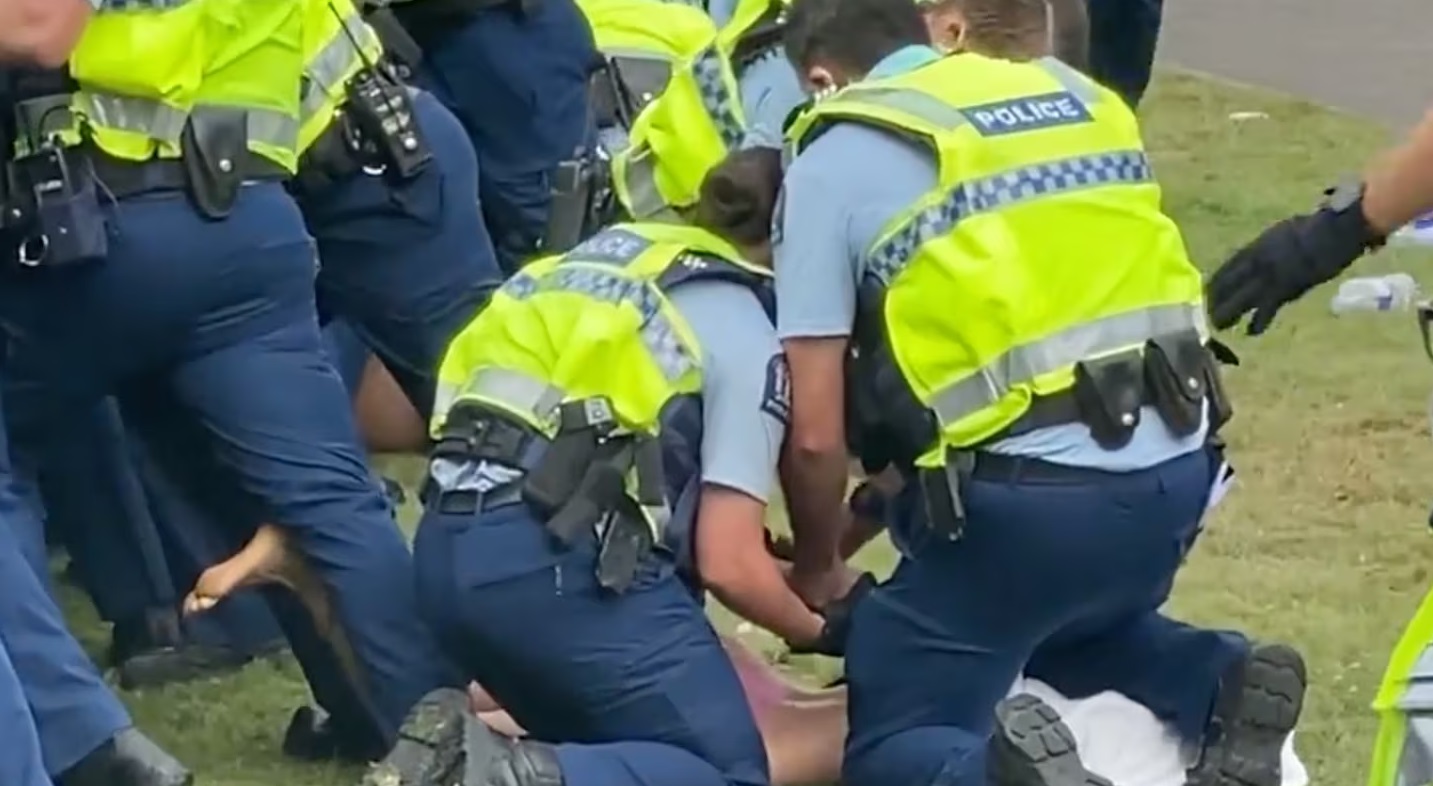 Laura Cassin was knelt on during her arrest at the Wellington protest. Photo: Supplied