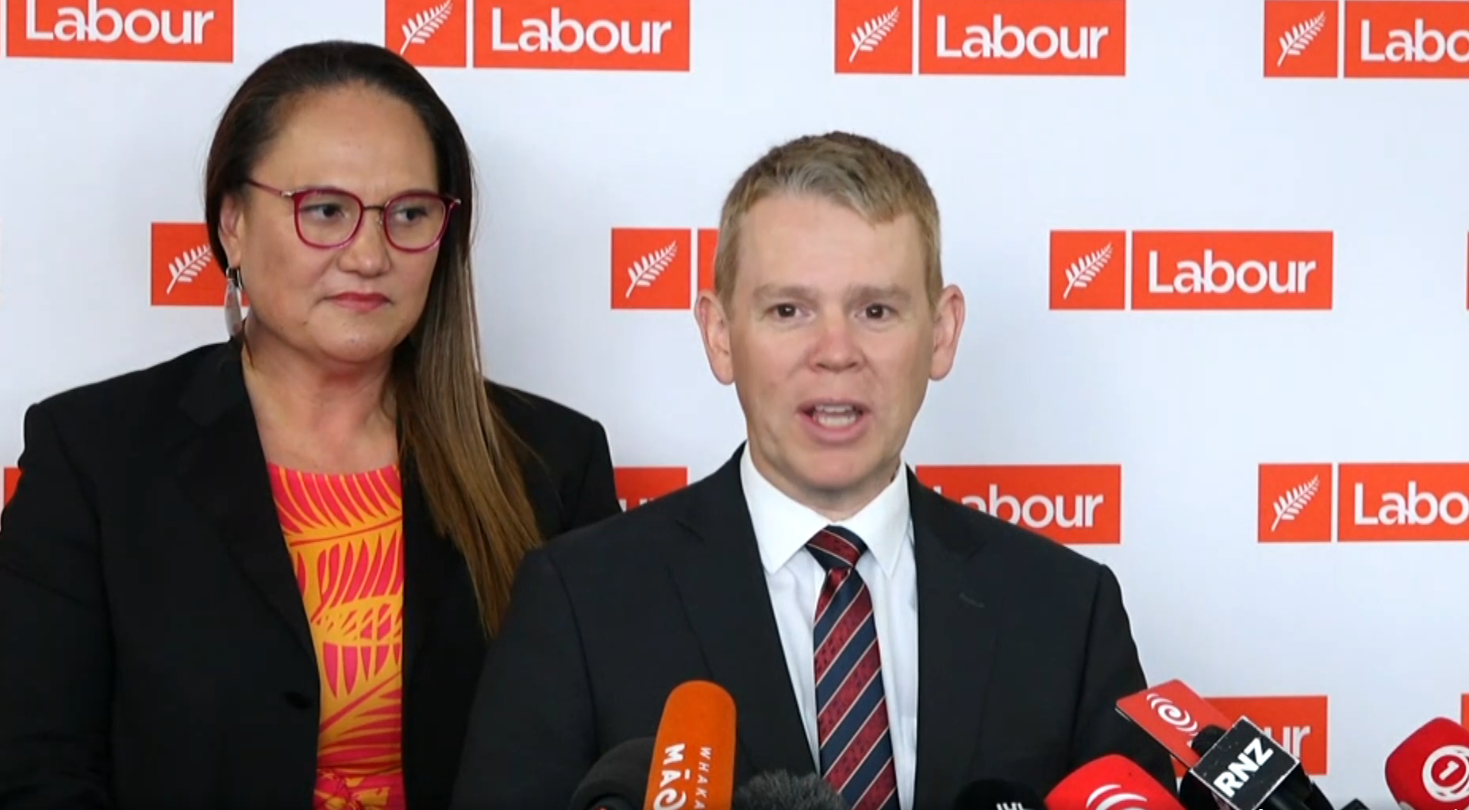 Carmel Sepuloni with Chris Hipkins after Labour's caucus meeting today. Image: NZ Herald 