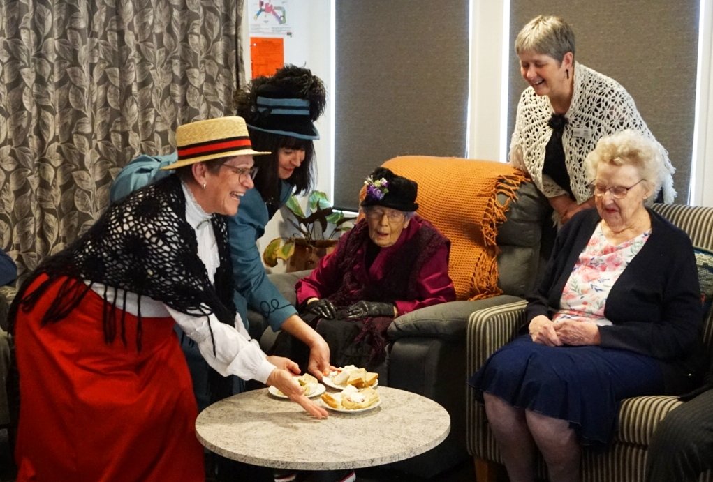 Handing out treats are Whitestone Funerals manager Lea Campbell (from left) and Oamaru Heritage...