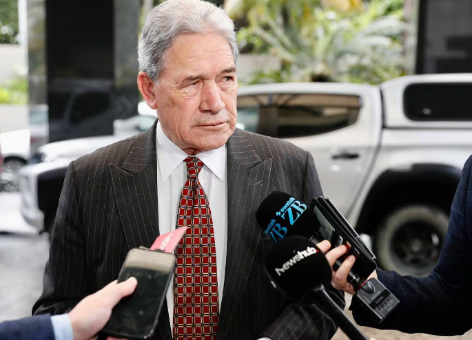 NZ First leader Winston Peters arrives for his meeting with Christopher Luxon. Photo: NZ Herald 