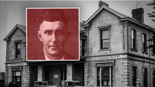 The murder of publican Donald Fraser (inset) at his Riccarton Hotel in 1933 remains unsolved....