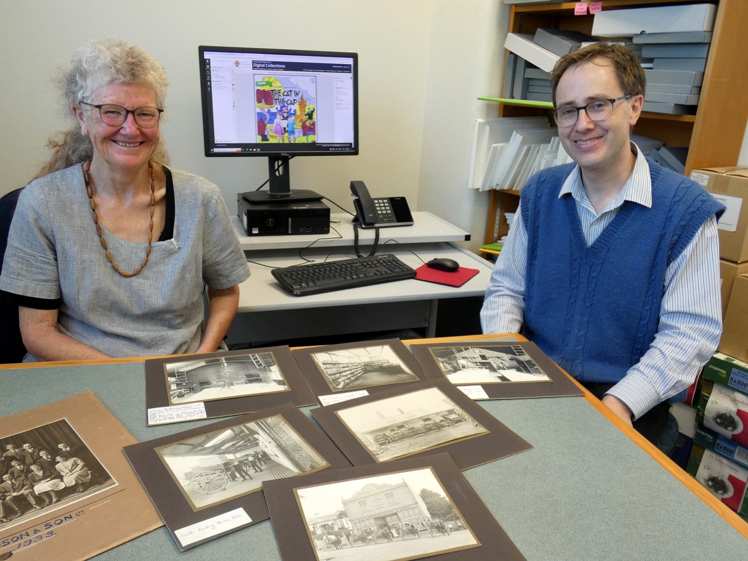 Hocken Collections Uare Taoka o Hākena researcher services manager Lynn Benson and archivist...