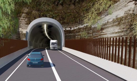 Artist impression of the Mt Messenger bypass project's southern tunnel entrance. Photo: Supplied