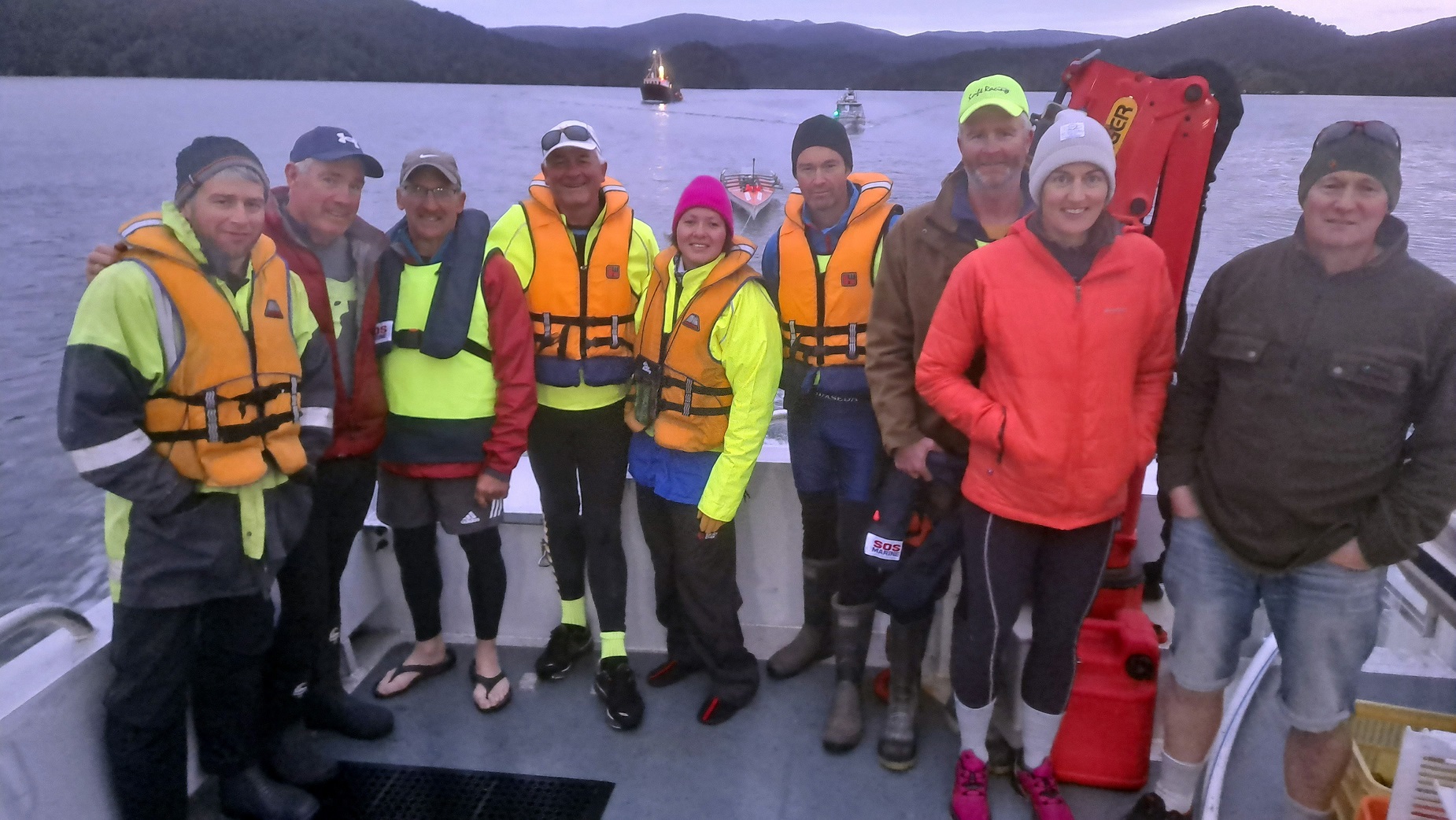 Rowing crew (from left) Jeremy Hamilton, Darren Jack, Steve Dyer, Ian Hamilton, Anna Jackson,...