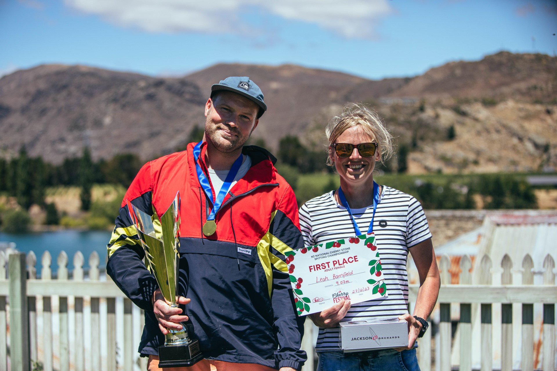 Men and women’s category winners Tui Smith and Leah Barnfield.