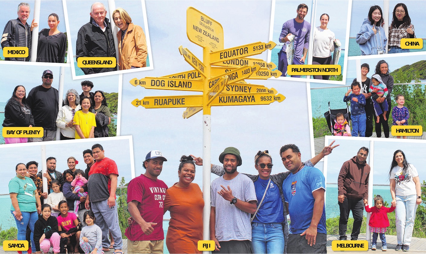 The sign at Stirling Point, Bluff, is a favourite with people from around the world. Photos: Nina...