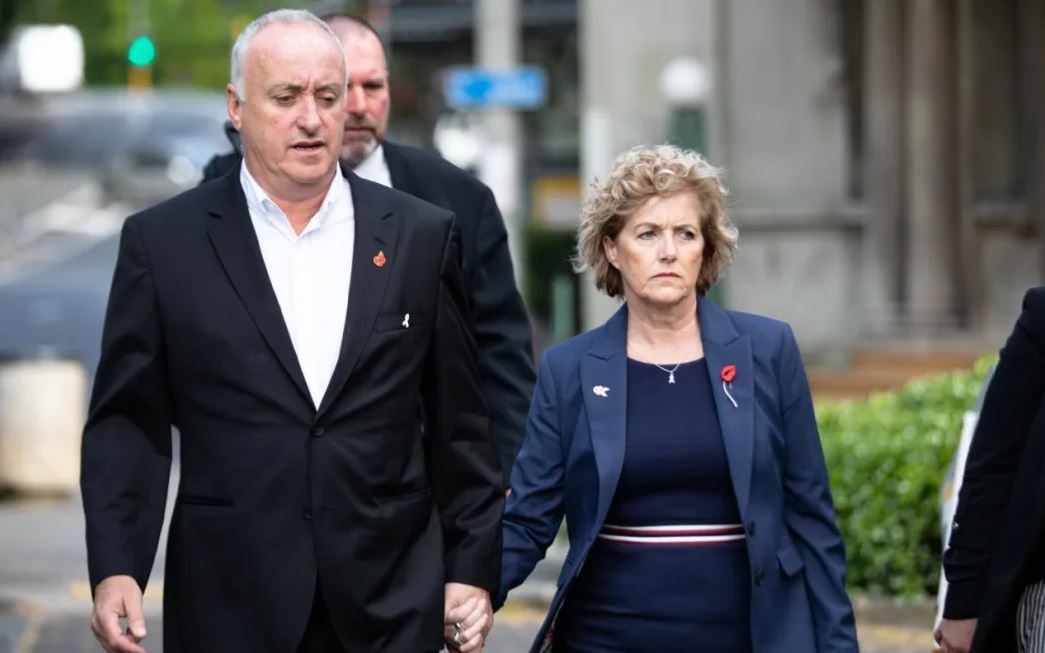 David and Gillian Millane arrive for the murder trial of the man accused of killing their...