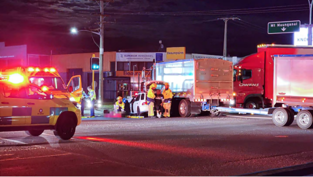 Emergency services at the scene of a fatal crash at the intersection of Hewletts Rd and Aerodrome...