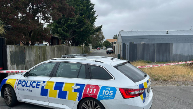 Police at the scene in Christchurch. Photo: NZ Herald