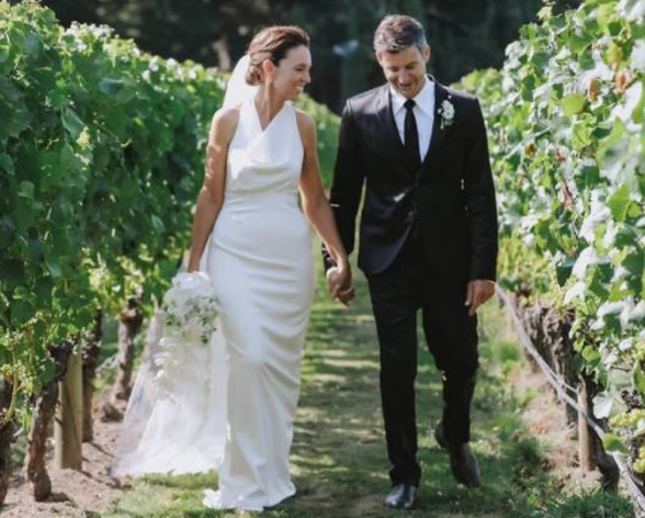 Dame Jacinda Ardern and Clarke Gayford pictured at their wedding. Photo: Felicity Jean Photography