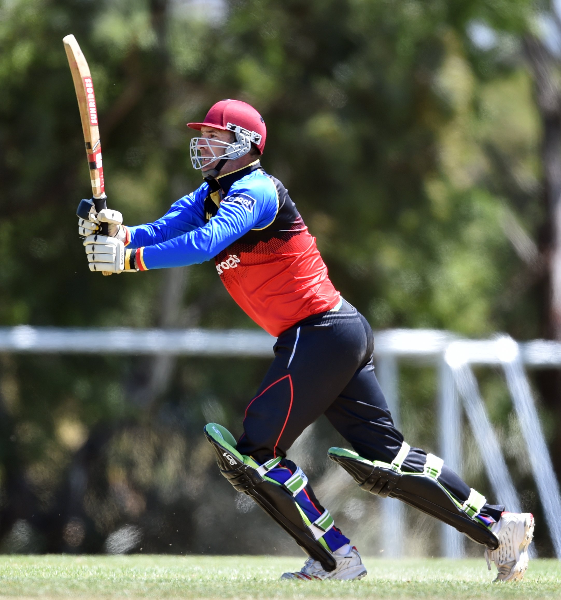 Ronny Kotkamp admires a shot during a game at the New Zealand over-50s tournament at Sunnyvale...