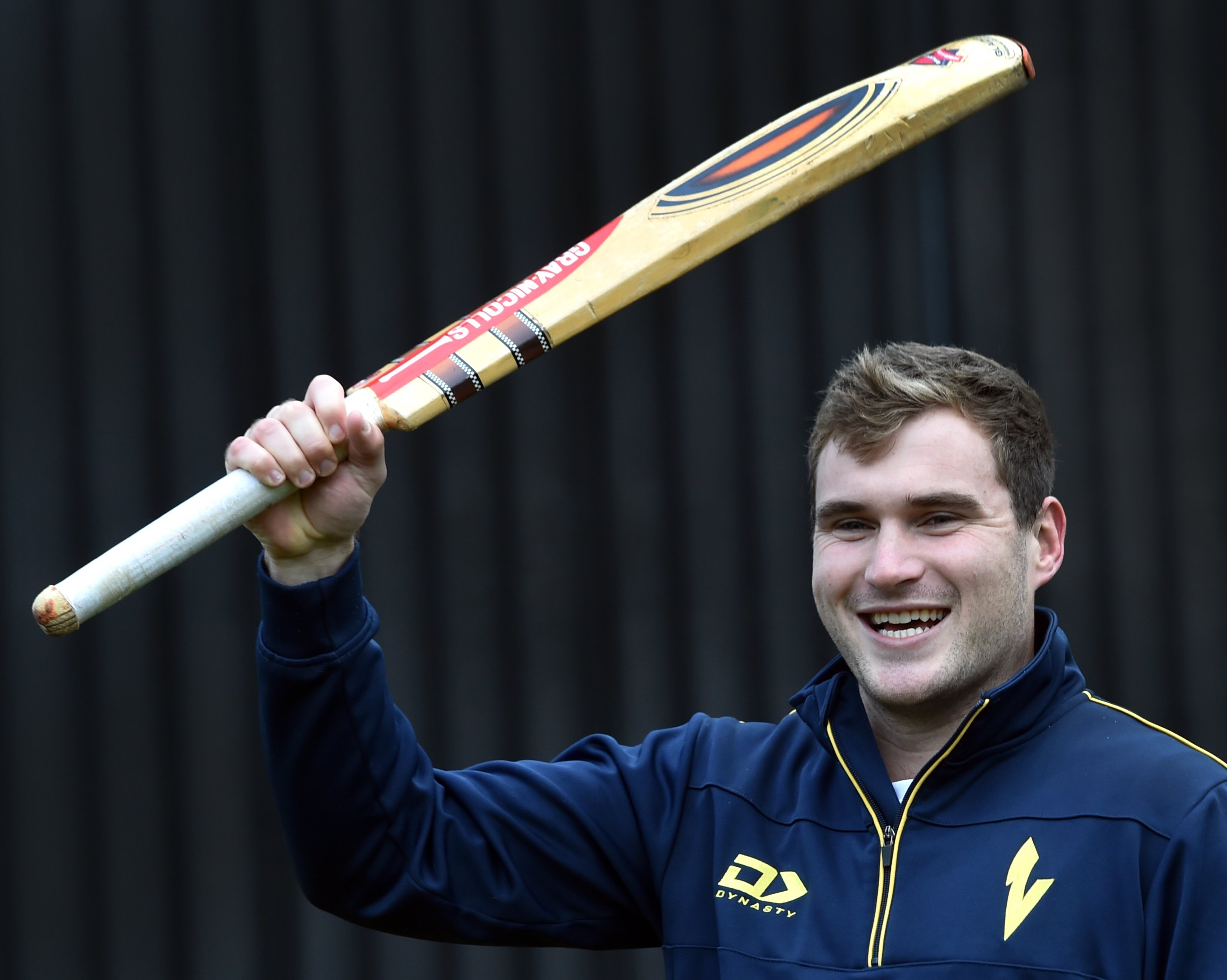 Otago and Black Caps all-rounder Dean Foxcroft celebrates his call-up for the national team....