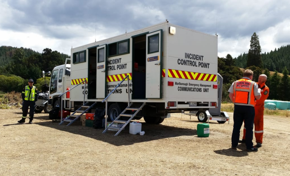 A Fire and Emergency Incident Control team have set up in mid-Canterbury. Photo: RNZ 