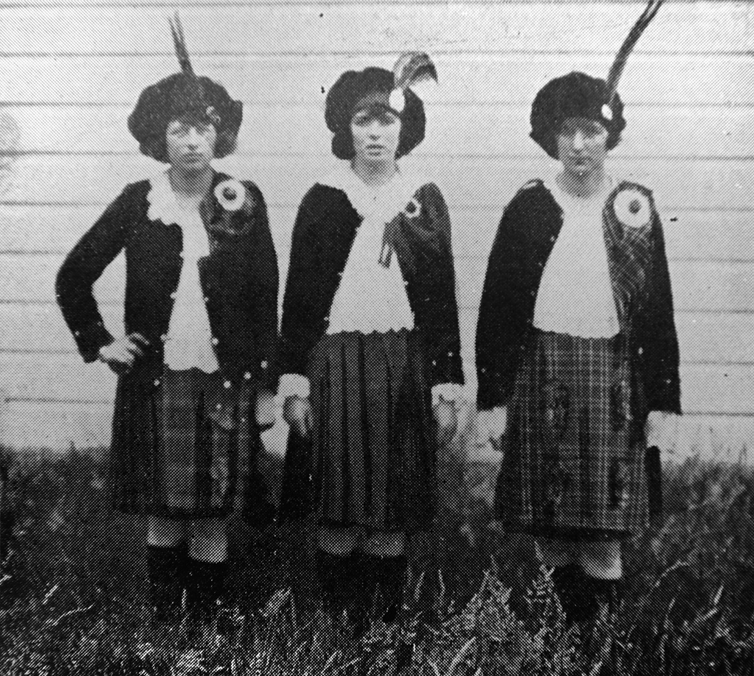 Competitors in the open Highland fling at the Lovells Flats Sports (from left) Miss L.V....