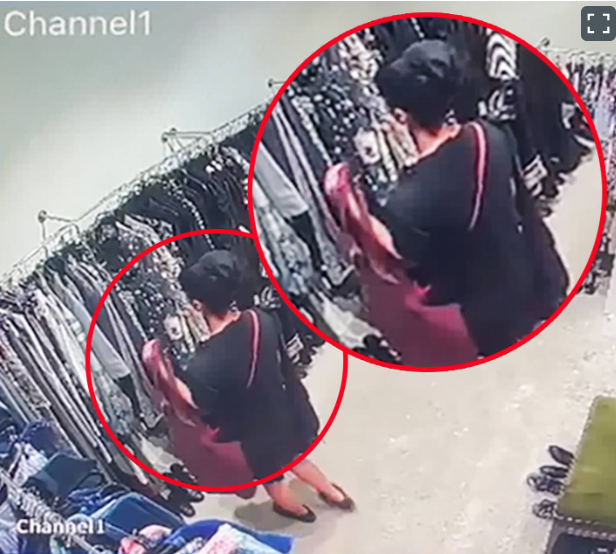 Green Party MP Golriz Gharahman on CCTV filmed inside the Scotties boutique in Ponsonby. The...