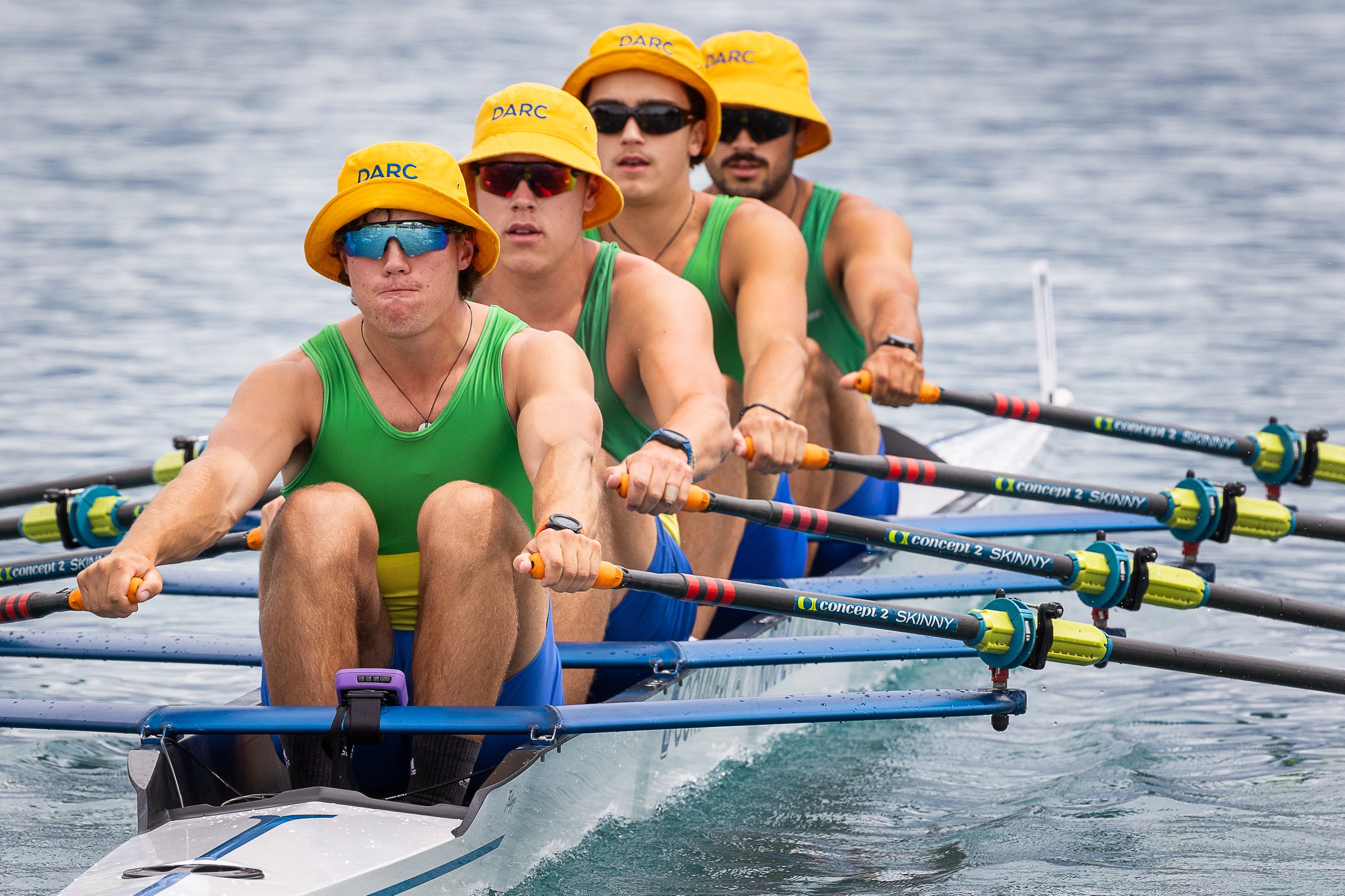 Dunstan Arm rowers (from left) Henry Clatworthy, Jack Pearson, Marley King-Smith and Angus Kenny...