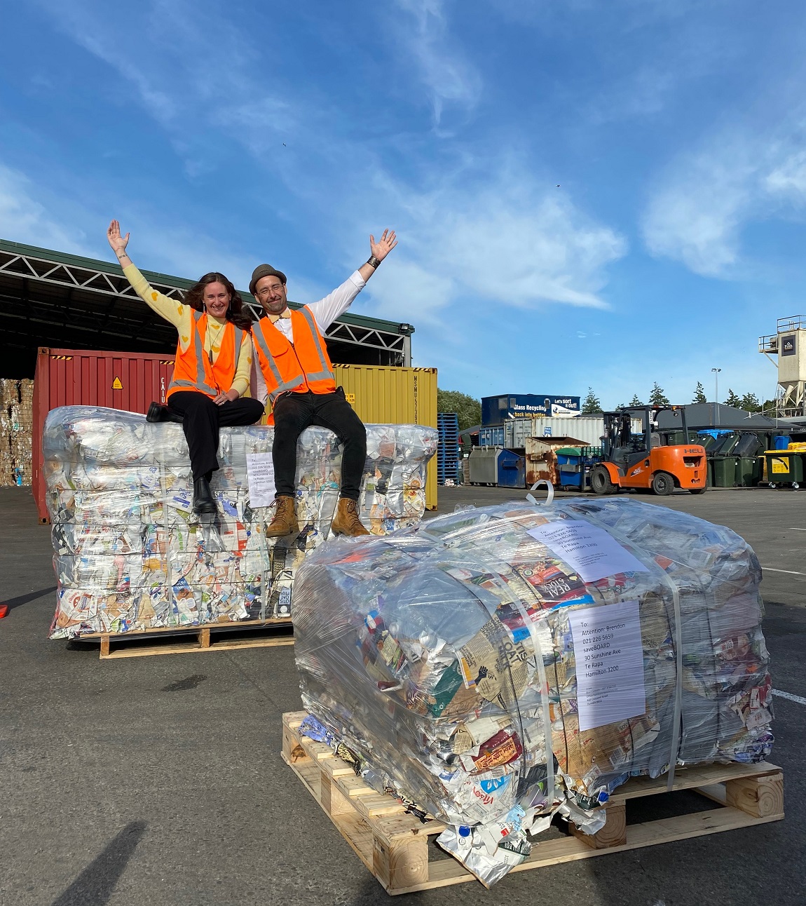 Food and beverage carton recycling collection founder Leisa de Klerk (left) and major collection...