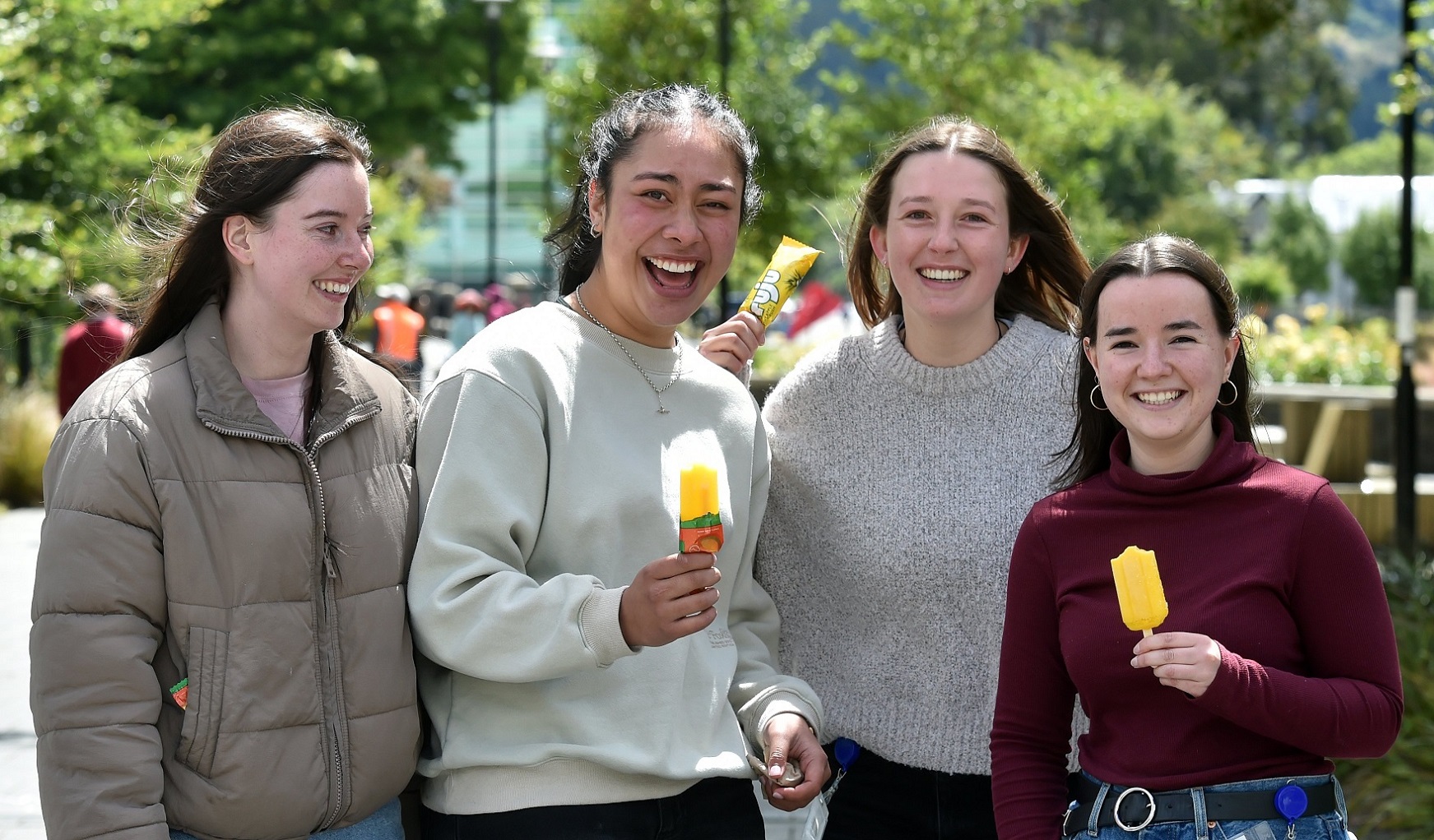 University of Otago postgraduate students (from left) Mikayla King, Tooa Brown, Mae Gilmour and...