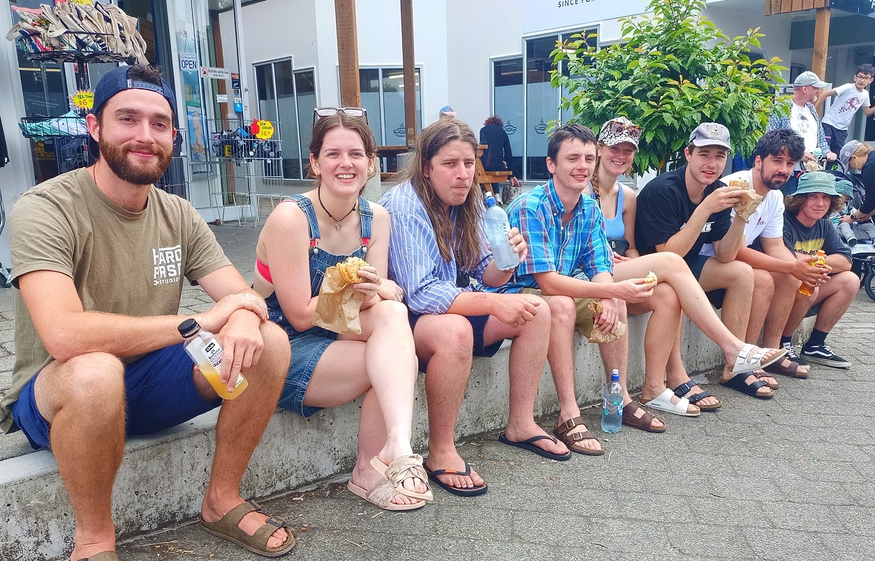 Welcoming in 2024 in Te Anau are (from left) Tim Fagnou, of Canada, and Svetlana McGregor, Ben...